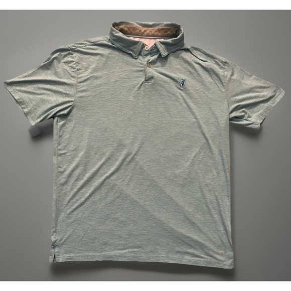 Anderson Ord Collared Golf Polo Shirt Embroidered Logo Green Striped Large JBHS - Picture 1 of 12